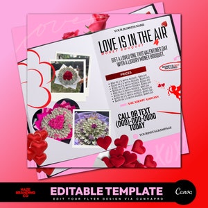 Money Bouquet flyer, creative cash gift, unique monetary gift, DIY money flower template, DIY Flyer, personalized money gift, Florist Flyer