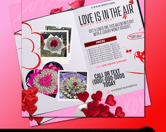 Money Bouquet flyer, creative cash gift, unique monetary gift, DIY money flower template, DIY Flyer, personalized money gift, Florist Flyer