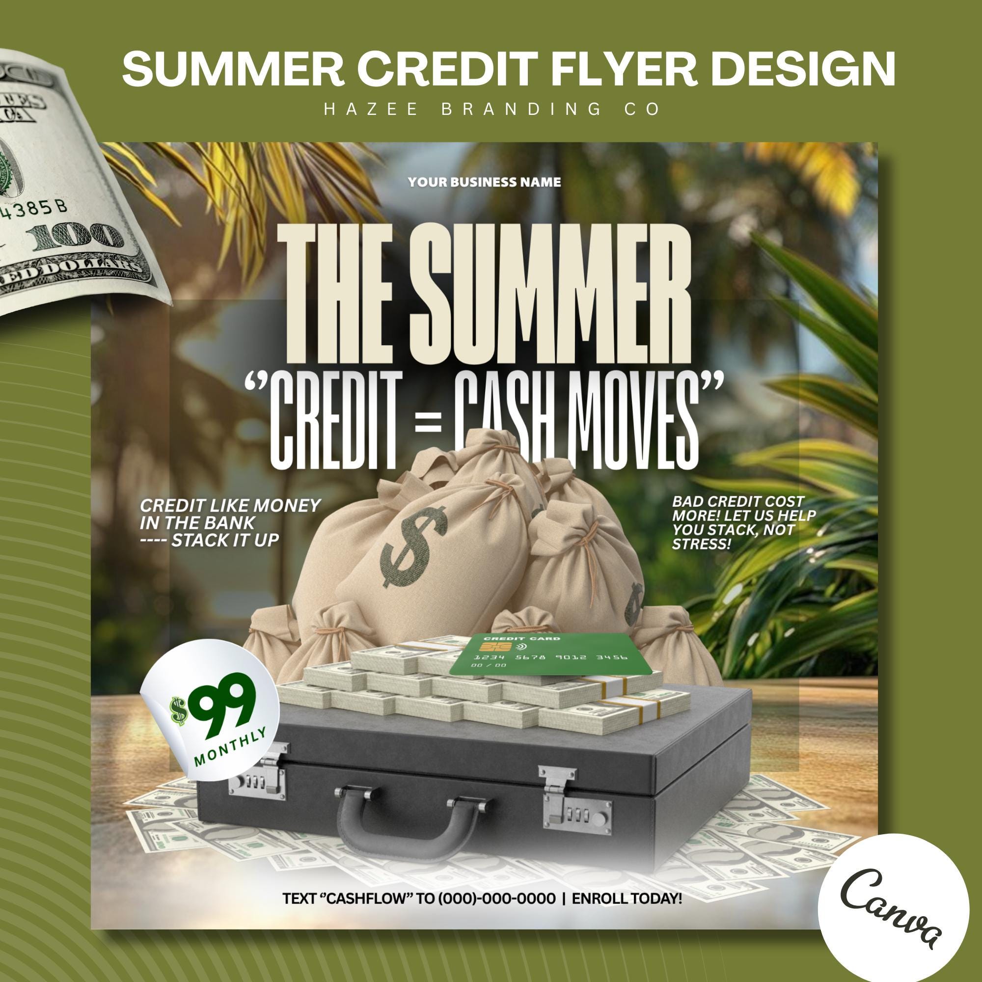Credit Repair Template | Credit Flyer | Summer Credit repair | Credit repair Marketing | Summer Flyer | Credit restoration | Credit Special