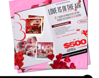 Romantic Hotel Decor Flyer, Party Rentals Flyer, DIY Flyer Template Design, Event Supplies Flyer, Party Planning Flyer, Premade Canva Flyer