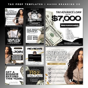 Tax Prep Bundle, Tax Prep Instagram, Tax Prep Flyer Bundle, Tax Flyer Template, Prep Flyers Bundle, Tax Prep Templates, Tax Preparation Post