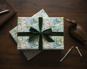 Watercolor Duck Pond Wrapping Paper, Southern Spring Gift Wrap
