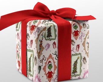 Grinch Christmas Wrapping Paper, Whoville Wrap