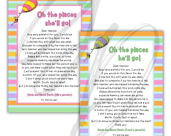Oh The Places You'll Go Scheda di istruzioni, Libro dei segni degli insegnanti