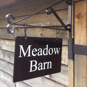PERSONALISED / CUSTOM HANGING House Sign Double Sided Plaque with Bracket and fixings