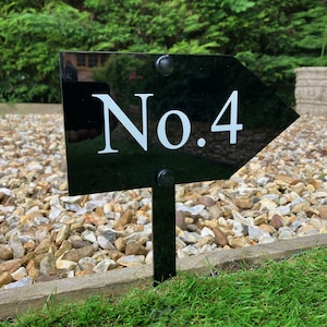 Personalized Reflective House Number Sign with Ground Spike