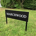 Personalized House Name Sign with Aluminum Legs: Weatherproof Custom Plaque