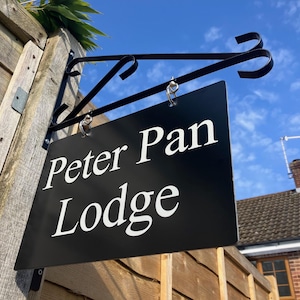 PERSONALISED / CUSTOM HANGING House Sign Double Sided Plaque with Bracket and fixings - 300mm x 200mm - Everything included