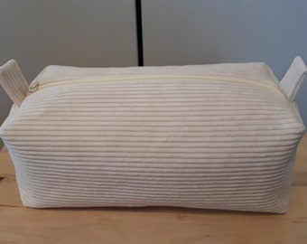 Boxy bag corduroy cosmetic bag