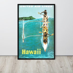 Hawaii 1950s Vintage Travel Poster
