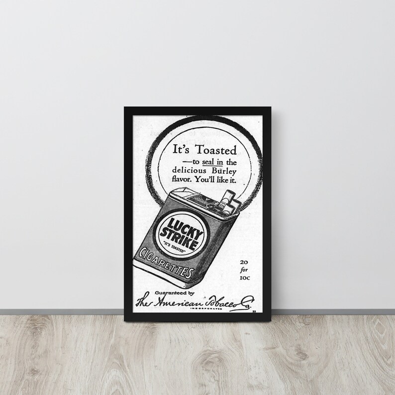 Lucky Strike it's Toasted 1917 Vintage Advertising Poster Etsy