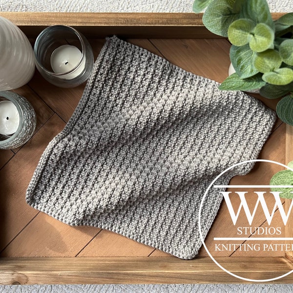 WovenWood MAPLE Dish Cloth KNITTING PATTERN / Wash Cloth / Hand Towel