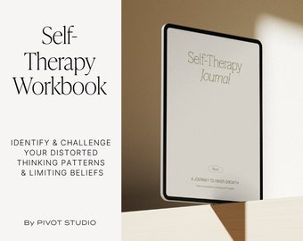 Self-Therapy Workbook (22 pages) / Based on Cognitive Behavioral Therapy / Digital + Printable / For stress, anxiety and depression