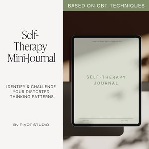 Self-Therapy Mini-Journal (Cognitive Behavioral Therapy) / Digital - Goodnotes, Notability / For stress, anxiety and depression / CBT