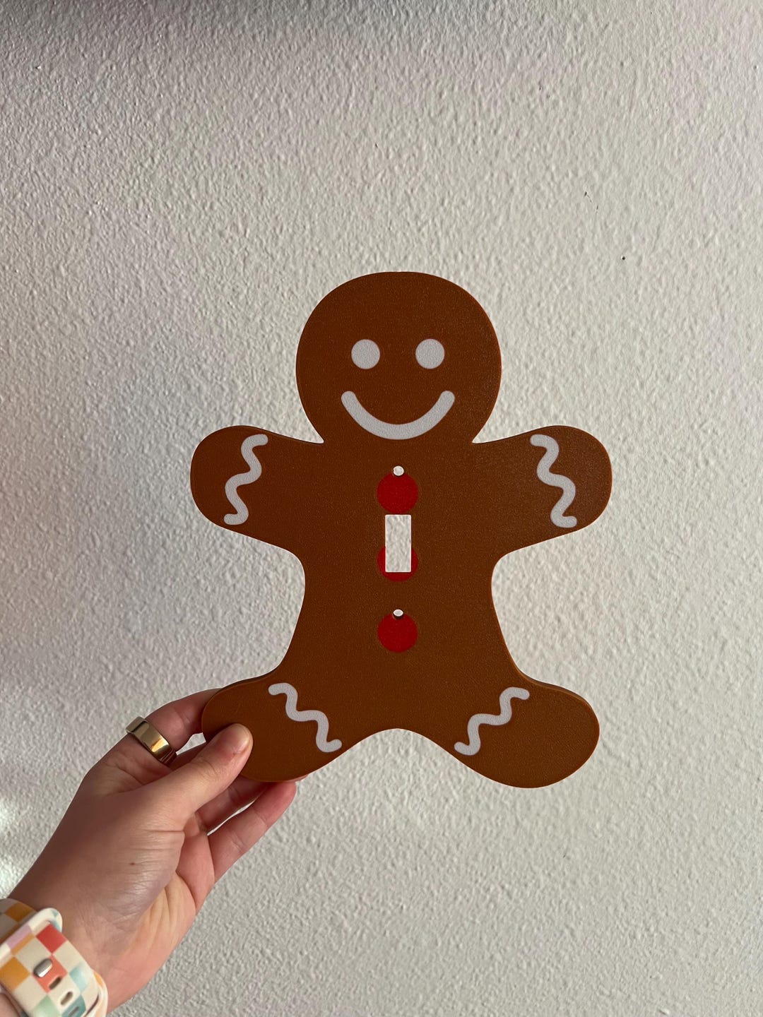 Gingerbread Man Light Switch Cover – Holiday Decor, 3D Printed ...