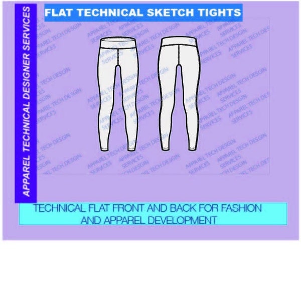 Technical Flat Sketch Tights