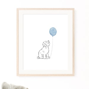 Wydruk Doodle, sztuka ścienna ze szczeniakiem, wydruki z psem w pokoju dziecięcym, dekoracja ścienna z psem, sztuka ścienna do pokoju dziecięcego, drukowana sztuka ścienna, pobieranie cyfrowe