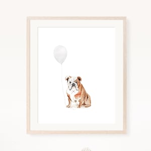 English bulldog - dog nursery decor, dog print, puppy nursery print, kid room wall art, printable wall art, digital download