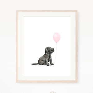 Black Labrador print, puppy wall art, dog wall decor, kid room wall art, printable wall art, digital download