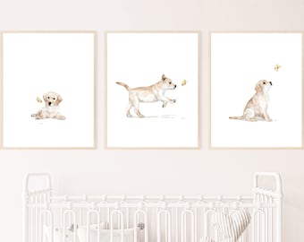 Labrador Puppy Print, Whimsical Dog Wall Art (Digital Download)