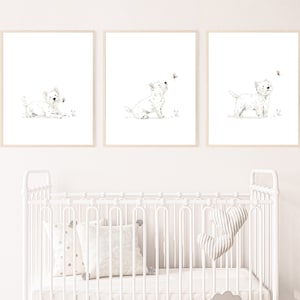 puppy kinderkamer print, Westies hond print, hond kunst aan de muur, kinderkamer kunst aan de muur, afdrukbare muur kunst, digitale download