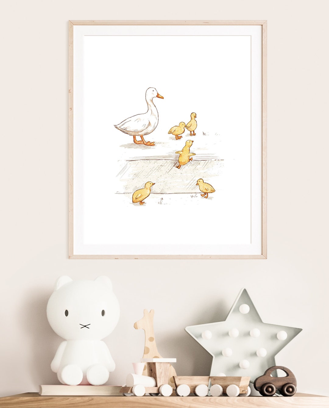 Duck Print Duck Nursery Wall Art Mommy Duck and Ducklings Etsy