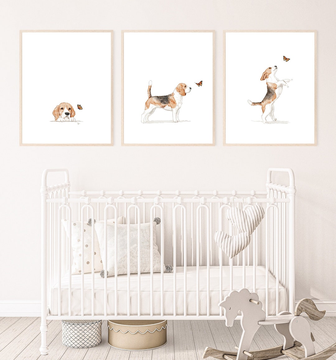 Beagle Puppy Watercolor Nursery Print, Dog Wall Art (digital Download ...