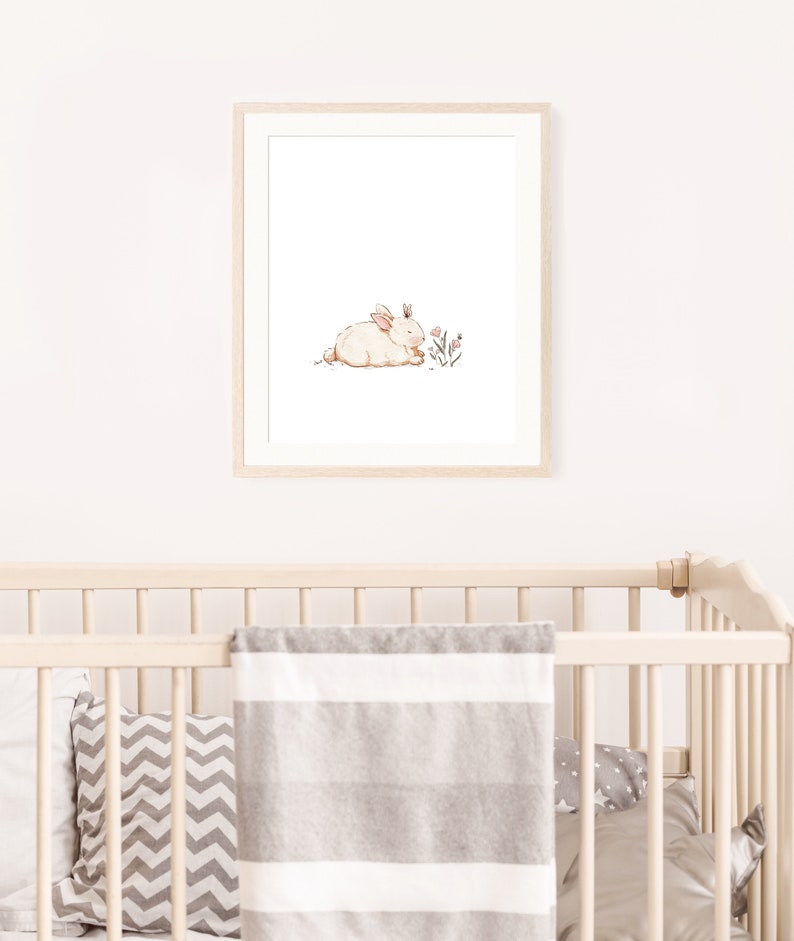 Bunny Nursery Wall Art Watercolor Bunny Bunny Print Bunny Etsy