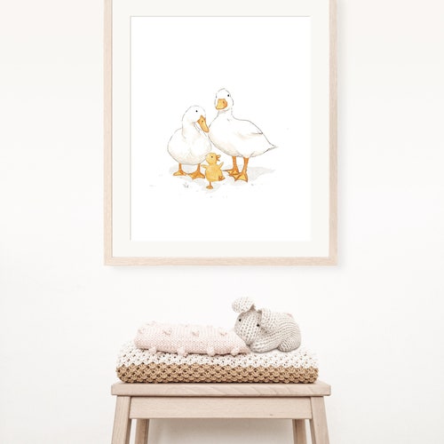 Duck Nursery Print Watercolor Duck Wall Art Duckings Wall Etsy
