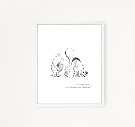 Winnie the Pooh Winnie the Pooh Wall Art Classic Pooh Etsy