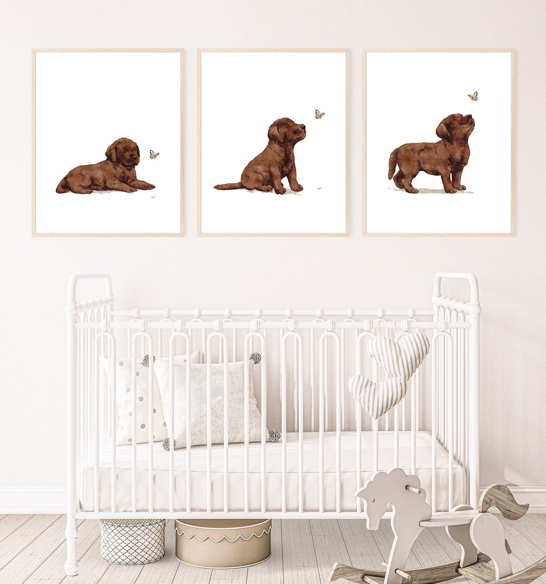 Chocolate Labrador Print, Puppy Nursery Print, Nursery Dog Decor, Dog ...