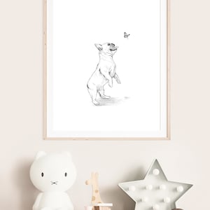 French Bulldog print, puppy nursery print, dog wall art, set of 3, kid room wall art, printable wall art, digital download image 4