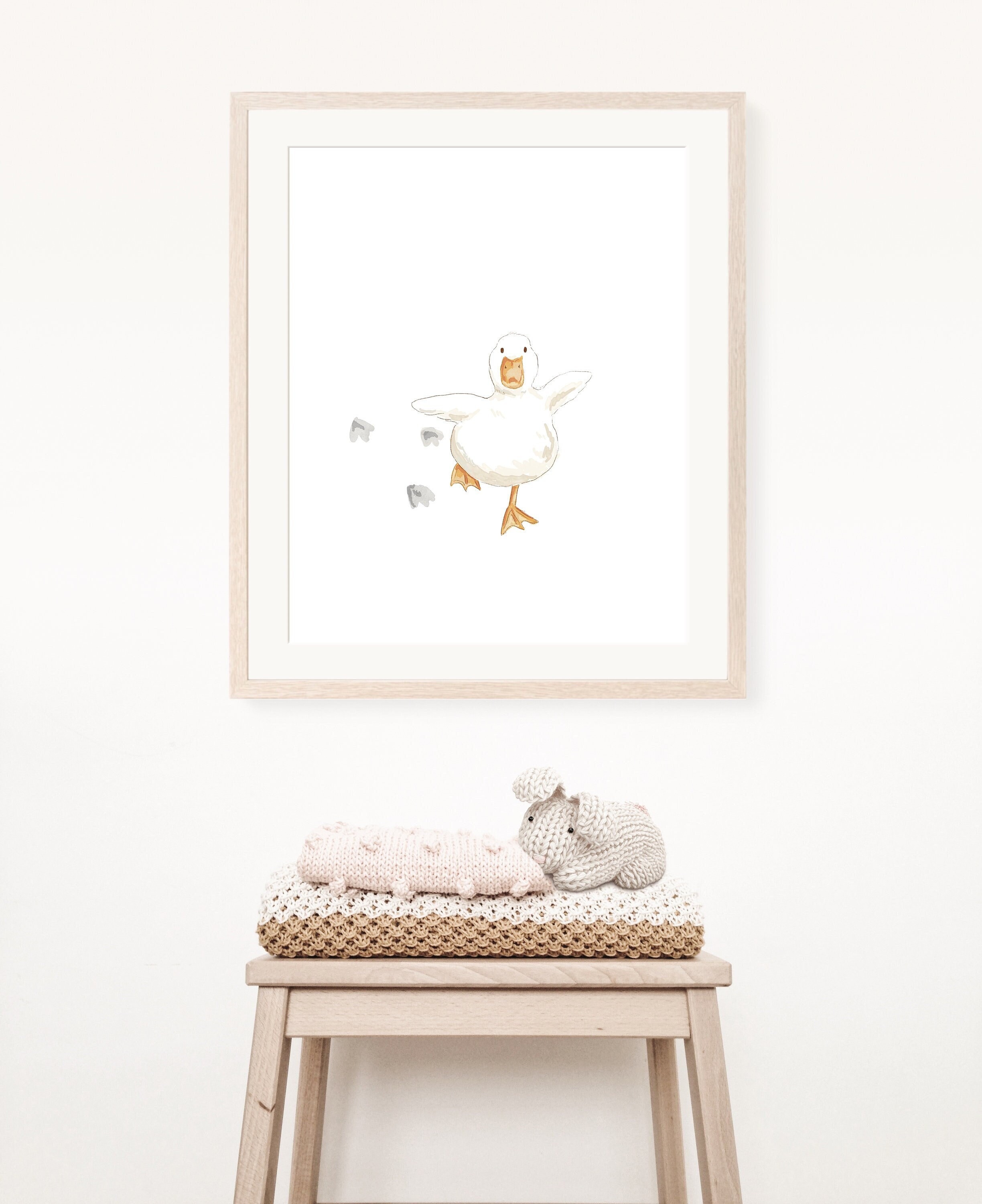 Duck Nursery Wall Art Duck Print Minimalist Decor Duck Etsy