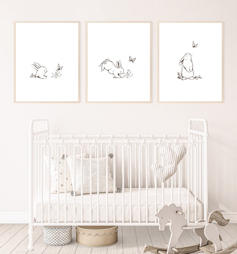 Bunny Nursery Wall Art / Bunny Print / Bunny Wall Decor / Etsy