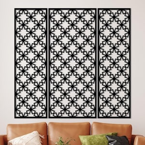 Mashrabiya pattern, Moroccan Decorative Panels, Arabic Wall Art, Panel wood, Living Room Wall Art, Boho Décor Living Room Wall Art Set
