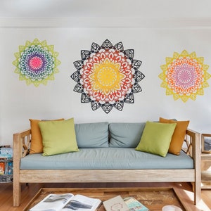 Large Wall Art Set, Boho Living Room Décor, Mandala Art Decor, Wood Wall Hanging, Morocco Decor, Sacred Geometry Art, Flower Ornaments, Milo