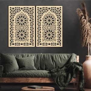 Arabic window, Moroccan Panel, Wooden Wall Art, Moroccan mashrabiya, Ornament wood , Decor arabesque wooden wall art, Geometric wooden art