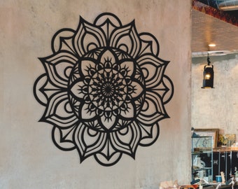 Bohemian Wall Decor, Mandala Wall Art, Lotus Flower, Natural Wood Veneer, Wooden Wall Decor, Home Decoration, Yoga Wall Decor, Yoga gifts