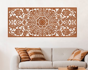 Floral decor wall wood panel, Wall Hanging, Wood home decor, Arabic Wall Art, Islamic Gift, Wooden Mashrabiya Design, Moroccan lattice panel