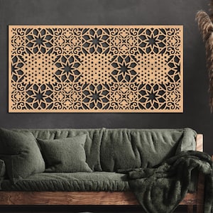 Moroccan Style Wall Panels, Wood Home Decor, Arabic Wall Art, Wood Tile ...