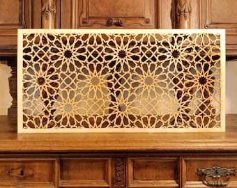 Großes modernes Wandkunst-Set aus Holz, traditionelle Kunst, Boho-Wohnkultur, rustikale Wandkunst, islamische Wohnkultur, marokkanisches Kunstdekor, arabische Wandkunst