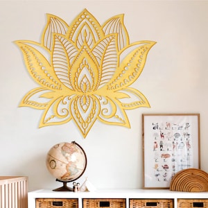 Lotus Wall Decor, Mindfulness Gift, Lotus Flower Wall Art, Yoga Wall Art, Lotus Wall Art, Lotus Wall Hanging, Lotus Mandala, Wood Wall Art