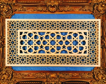 Wunderschönes großes marokkanisches Wohndekor aus Holz, traditionelle Kunst, Boho-Wohndekor, rustikale Wandkunst, islamische Wandkunst, arabisches Dekor, Mashrabeya