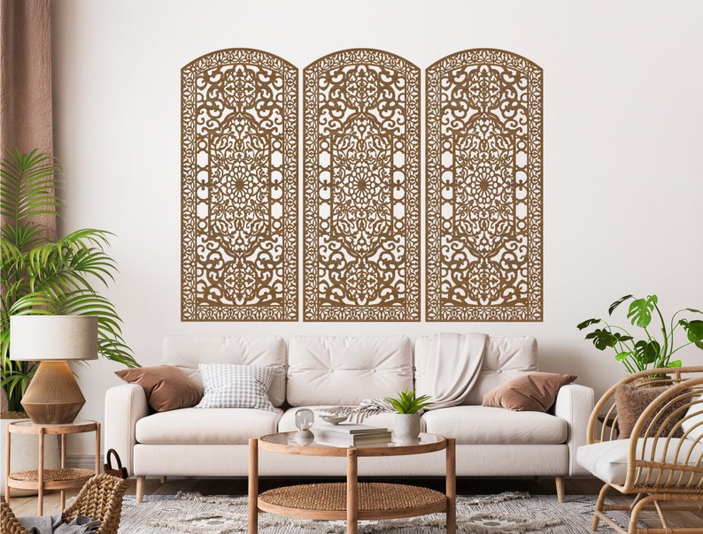 Wood Home Decor, Arabic Wall Art, Islamic Gift, Moroccan Lattice Panel ...