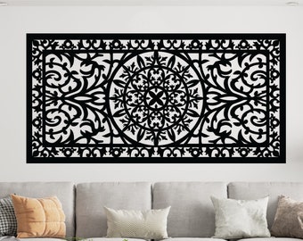 Elegant large wooden wall art stylized as a Turkish rug, Living Room Wall Decor, Wood home decor, Arabic Wall Art, Modern WoodArt Décor