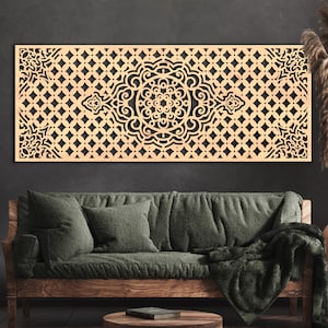 Moroccan style wall panels, Wall Hanging, Wood home decor, Lattice panel wood, Arabic Wall Art, Islamic Gift, Mashrabiya Panels, Wood accent
