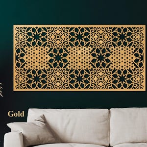 Wood Moroccan style wall panels, Wood home decor, Arabic wall art, Wood tile wall art, Mashrabiya panels, Lattice panel wood,Sacred Geometry