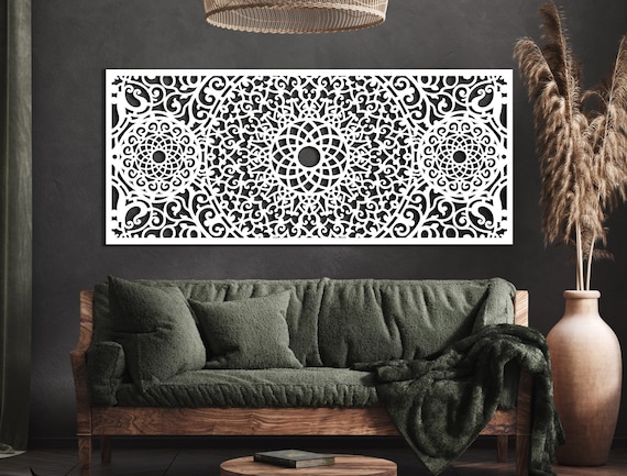 Ornament for Living Room Wooden Openwork Decorative Wall Panel