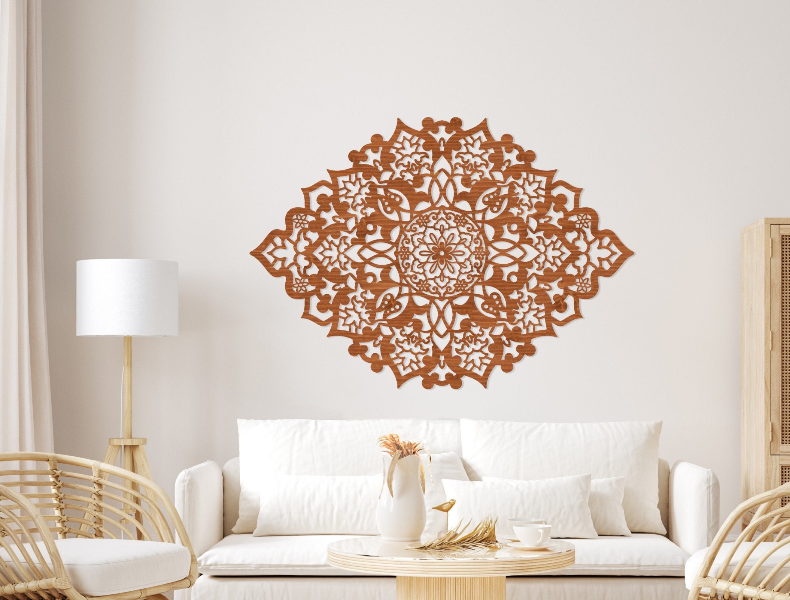 Arte de pared mandala tradicional de madera multicapa 3 decoración de madera  mandala