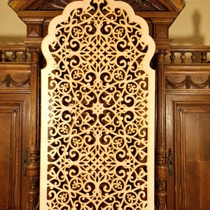 Beautiful, lace motiv based on the window pattern in the Arabian style, Moroccan Panel, Wood Wall Art, Boho Home Décor, Rustic Wall Art